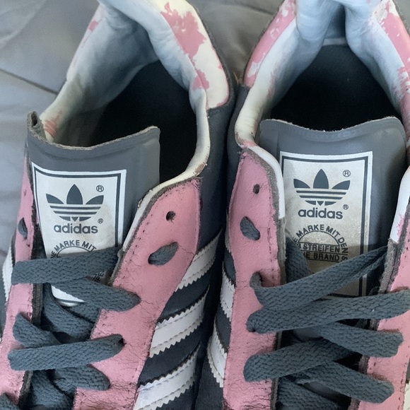 Adidas original Sambas sneakers grey pink triple stripe Sz 10.5 limited edition - Picture 4 of 14